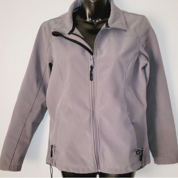 Dickies Jacket grey black zip front shell small womens performance coat lady - Picture 1 of 16